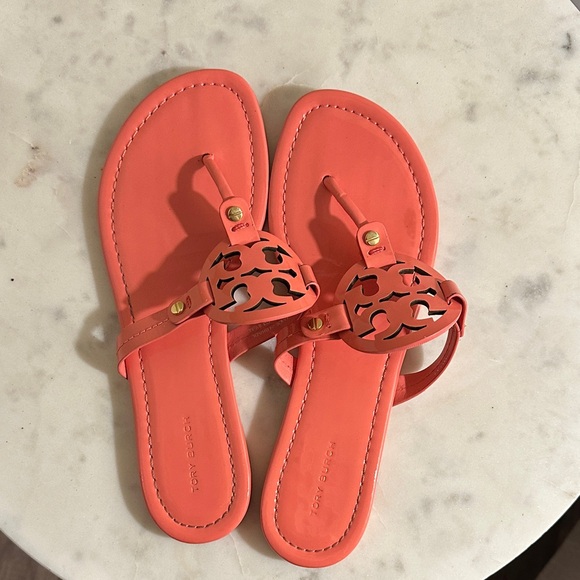 Tory Burch Women's Miller Coral Sandals - Picture 1 of 4